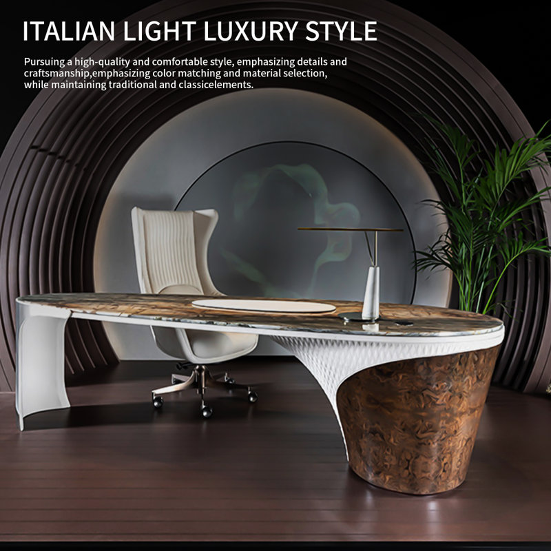 Recon Furniture Oval Marble Top Executive Desk Wayfair